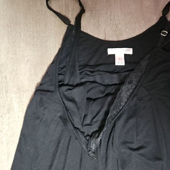 A Pea in the Pod Womens size L Babydoll Nursing Cami Black Lace Boho Whimsigoth - Picture 7 of 8